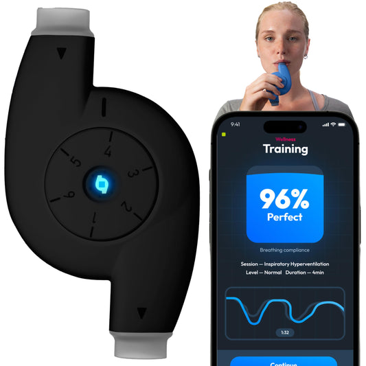 Oumua Smart Breathing Trainer | Lung Trainer with AI-Powered Oumua App | Lung Exerciser Device 30+ Training Protocols to Improve Wellbeing and Athletic Perfrormance