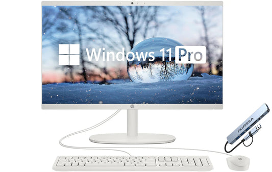 HP 21.5" FHD All-in-One Desktop Computer, 64GB RAM 2.5TB Storage (2TB SSD+512GB Docking Station Set), Dual-Core Intel Celeron, Windows 11 Pro with Microsoft Office Home & Business Included, Snow White