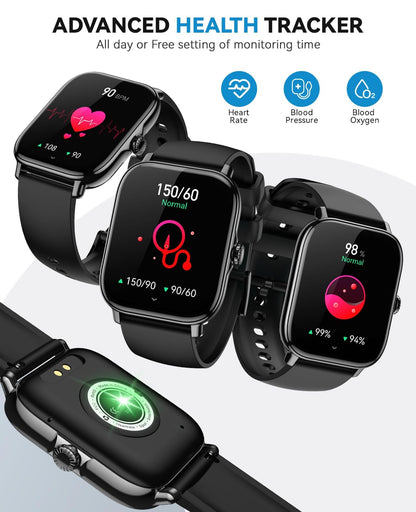 Smart Watch for Women Men- Answer/Make Call, 2025 IP68 Waterproof Fitness Step Sleep Tracker Watch with Monitor Activity Counter Smartwatch for Andriod iPhone iOS Samsung Compatible
