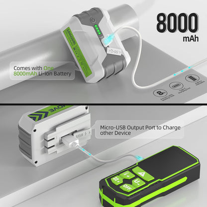 Huepar Pro Laser Level 360 Self Leveling, 4x360°Green Cross Line Laser Tool with Remote Control & 8000mAh Rechargeable Li-ion Battery, High Accuracy 4D Laser for Construction, Magnetic Bracket -ZK04CG
