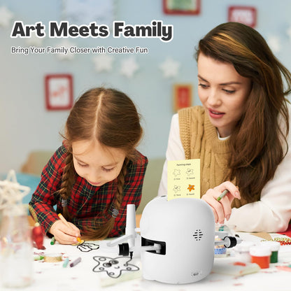RIVGOT Drawing Robot for Kids with 150 Cards, Voice Interactive Educational Drawing Machine, Montessori Painting Learning Toys for 3 4 5 6 7 8 Year Old Boys Girls Birthday Party
