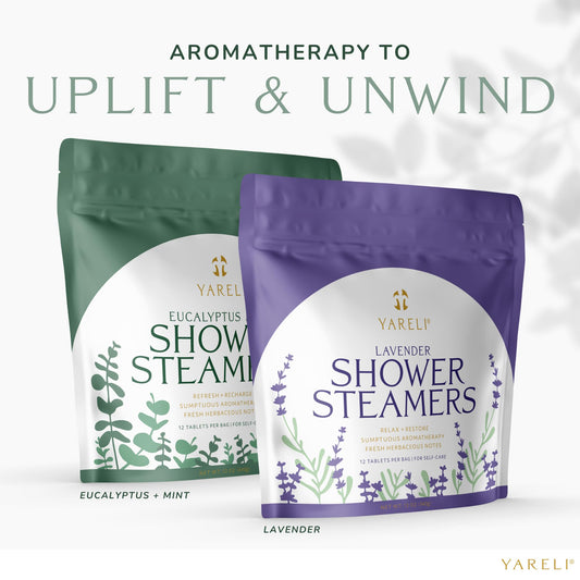 Yareli Shower Steamers Aromatherapy, 12 Pack, for Women and Men - Sinus Relief and Self Care Mother's Day, Birthday, and Relaxation Spa Gift - Eucalyptus Mint