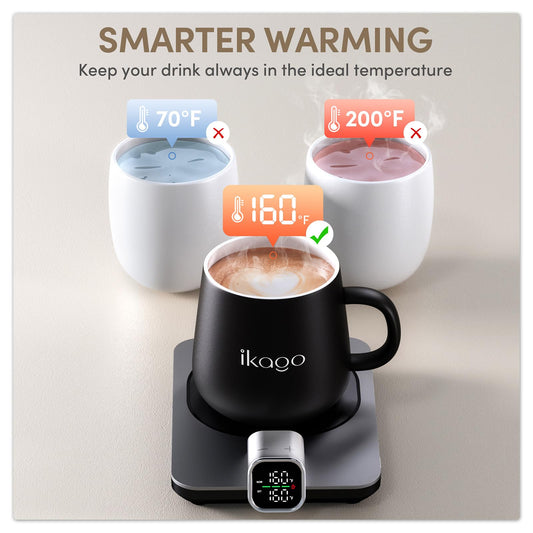 Smart Heated Coffee Mug Warmer & Mug Set - Heated Coffee Warmer with Auto Shut Off, 1°F Precise Temperature Control Coffee Warmer, Electric Mug Warmer for Desk, Birthday Gifts for Women and Men