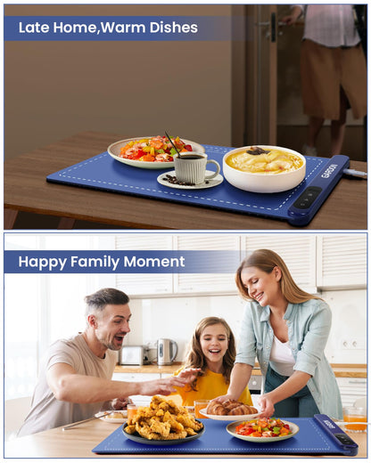 Warming Mat for Food, Food Warmer for Party & Buffet with 6 Temp Settings, Kitchen Gadgets Tray to Keep Dinner Warm, Heating Pad for Chafing and Grill Meat, Gift for Mother's Day