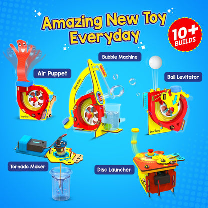 Smartivity 10in1 Motor Gadgets Kit for Kids I STEM Toys for Ages 6,7,8,9,10,11,12,13 Years | Build Cool Electronics Projects | Birthday Gifts for Boys & Girls | Science Kit for Kids 6-13