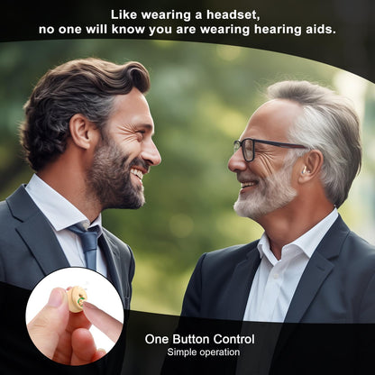 Rechargeable Hearing Aids for Seniors Adults, OTC In-the-Ear Hearing Aid Not Amplifier, Hearing Aides for Men Women Hearing Loss, Invisible Hearing Ear Buds Earbuds, Useful Elderly Gifts