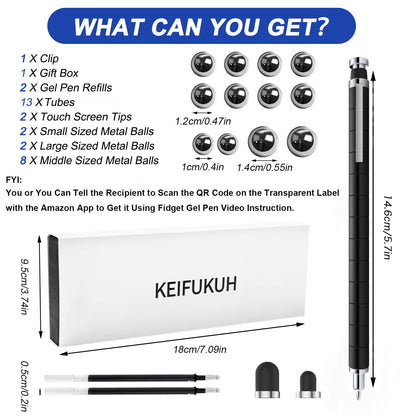 Fun Fidget Gel Pens Gifts - Fathers Day Dad Gifts, Cool Graduation Gift for Him Teen Boys, Unique Birthday Christmas Stocking Stuffers Easter Men Gadget for Decompression Pen for Writing & Fidgeting