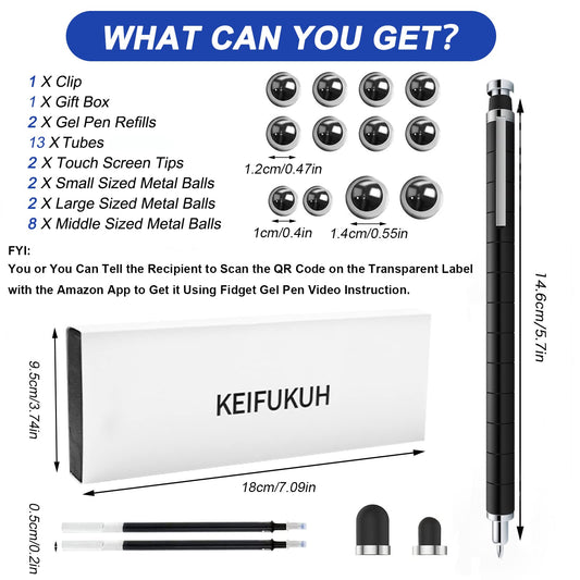 Fun Fidget Gel Pens Gifts - Fathers Day Dad Gifts, Cool Graduation Gift for Him Teen Boys, Unique Birthday Christmas Stocking Stuffers Easter Men Gadget for Decompression Pen for Writing & Fidgeting