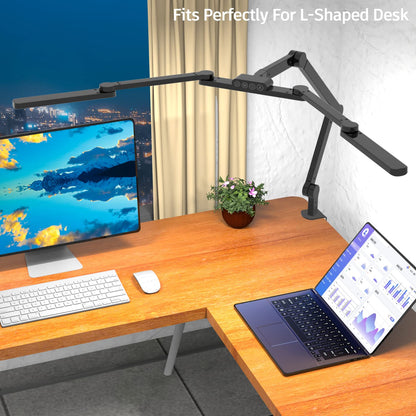 EPABINA LED Desk Lamp with Clamp, 41.5" Clamp on Architect Desk Lamp for Home Office, 24W Bright Tall Computer LED Table Light Adjustable Overhead Clip on Office Lighting for Work Craft