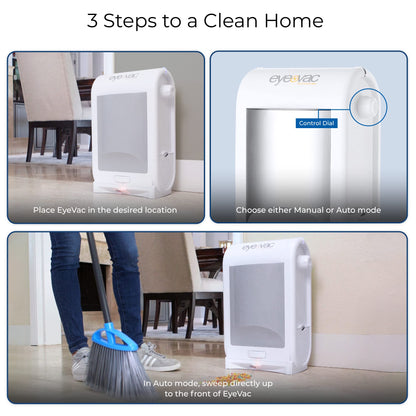 EyeVac Pro Touchless Vacuum Automatic Dustpan - Ultra Fast & Powerful - Great for Sweeping Salon Pet Hair Food Dirt Kitchen, Corded Canister Vacuum, Bagless, Automatic Sensors, 1400 Watt (White)