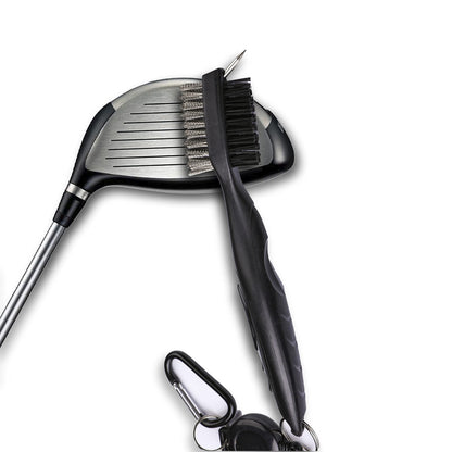 ATTRACTIVE Golf Towels, Microfiber Waffle Pattern Towels - Golf Club Brush with Cleaning (2 Black Towel+Black Brush)