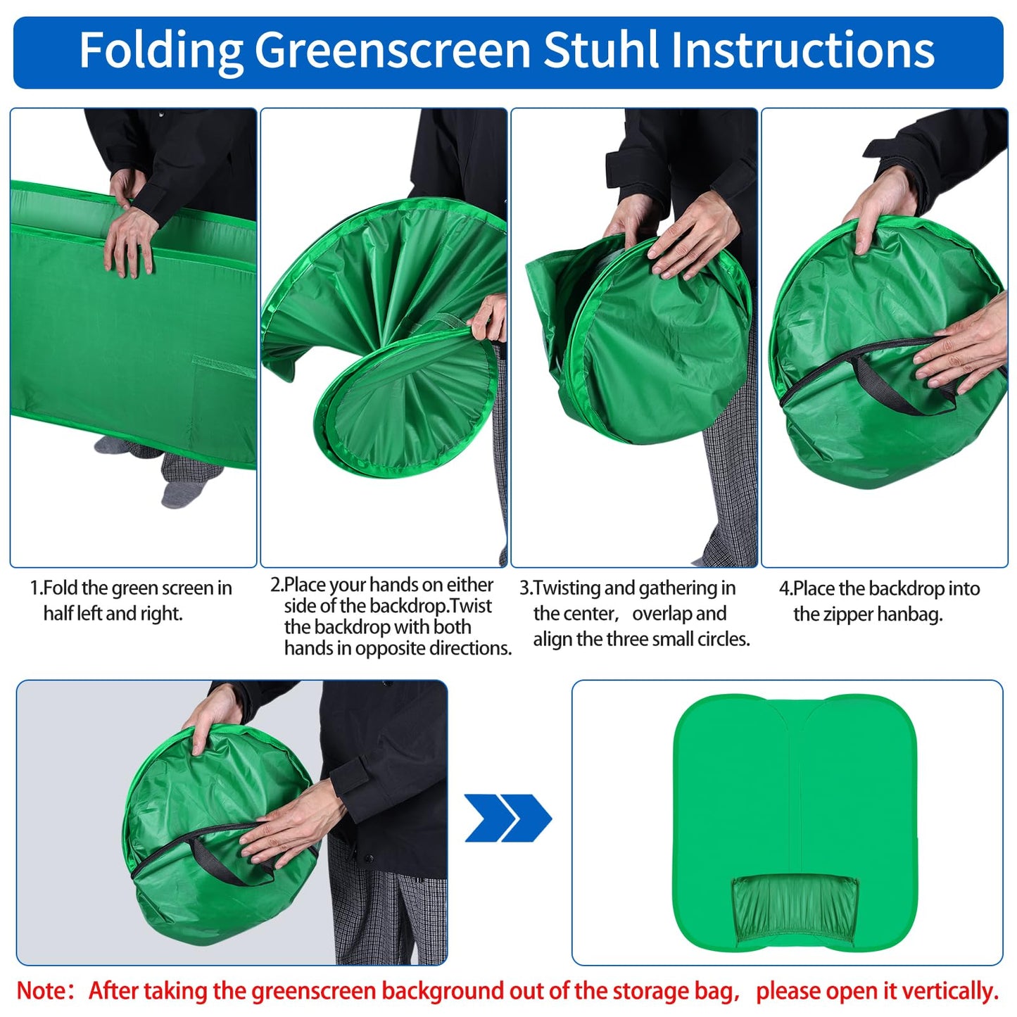 Green Screen Chair,Green Screen Background 40IN,Pop Up Portable Chromakey Backdrop with Stand,Collapsible Attachable Panel for Photo and Video Shooting, Live Streaming,Zoom,Gaming