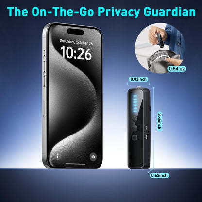 CoolMouse Hidden Camera Detectors, Spy Camera Detectors, Hidden Device Finder for Hotels Car Office Home Travel Meetingroom, Portable Mini Design, 5 Levels Sensitivity 4 Modes, 25H Working Time