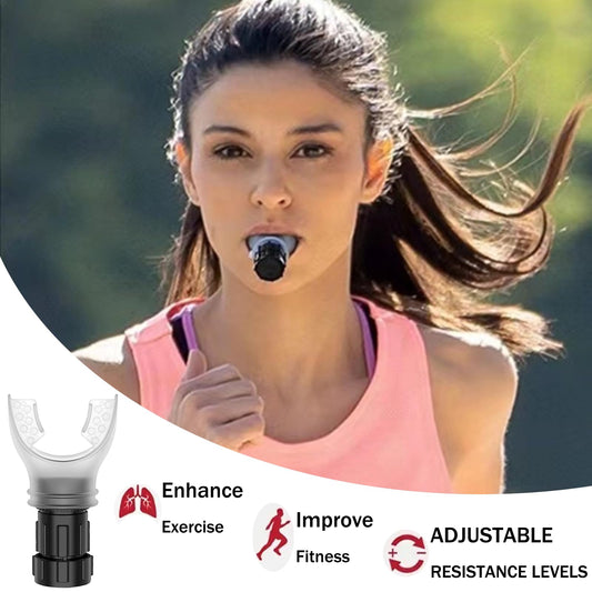 Generic Oxyflow Portable Adjustable Trainer for Oral and Muscular Exercise - for Daily Fitness Training, Easy to Clean, White+Black