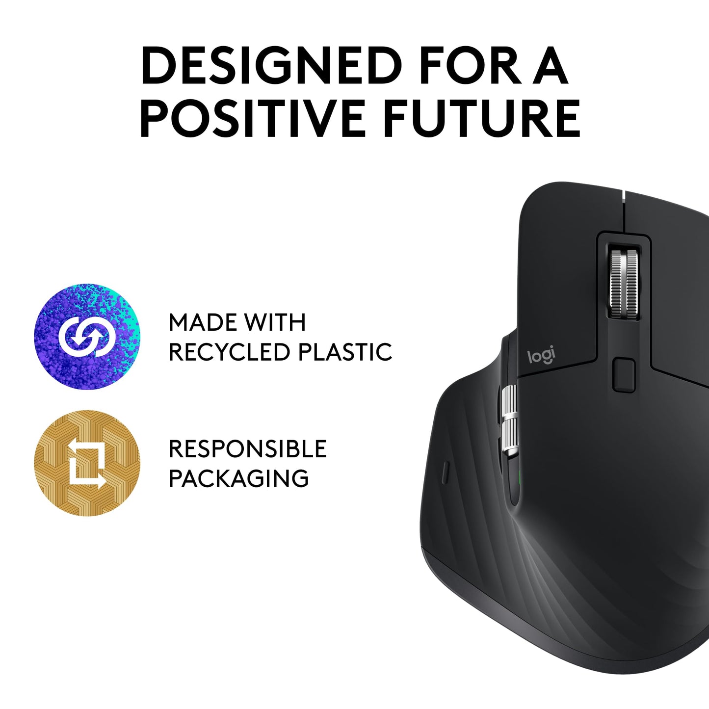 Logitech MX Master 3S - Wireless Performance Mouse with Ultra-fast Scrolling, Ergo, 8K DPI, Track on Glass, Quiet Clicks, USB-C, Bluetooth, Windows, Linux, Chrome - Graphite