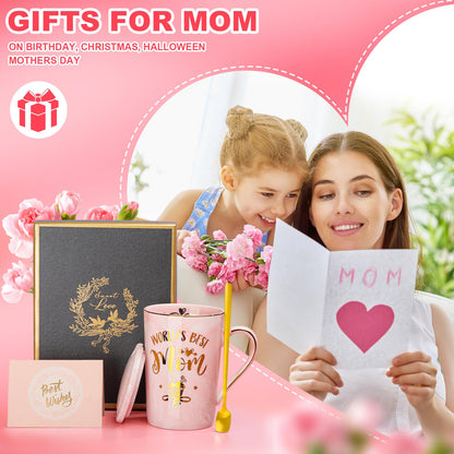 Mothers Day Gifts for Mom - Mom Birthday Gift from Daughter Son Kids - Unique Birthday Gifts Ideas for New Mother Wife Women - Marble Ceramic Coffee Mug Gift Box Printed Gold