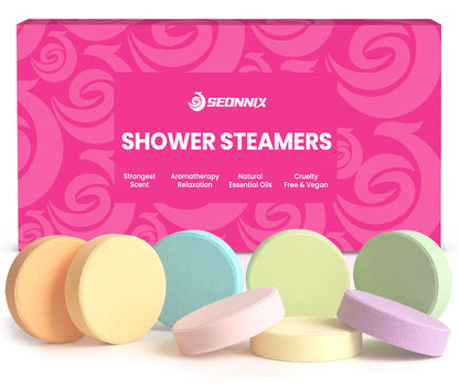 SEONNIX Shower Steamers Aromatherapy, 8 Pack Shower Bombs Relaxation Birthday Gifts for Women, Mother's Day Gifts for Her, Stress Relief & Self Care, Natural Fragrance Essential Oils Spa Gifts