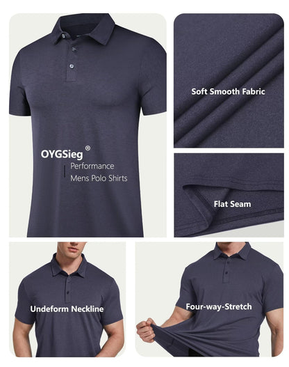 OYGSieg 6 Pack Mens Polo Shirts Performance Short Sleeve Golf Shirt Moisture Wicking Athletic Casual Collared T-Shirt SetB XL/02