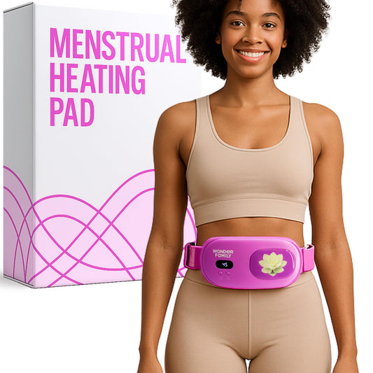 Menstrual Heating Pad for Cramps – Portable Cordless Heating Pad for Women – Rechargeable Pink Period Relief Pad for Stomach and Back – Small Heat Belt, USB Heated Pad – Electric Heat Wrap for PMS