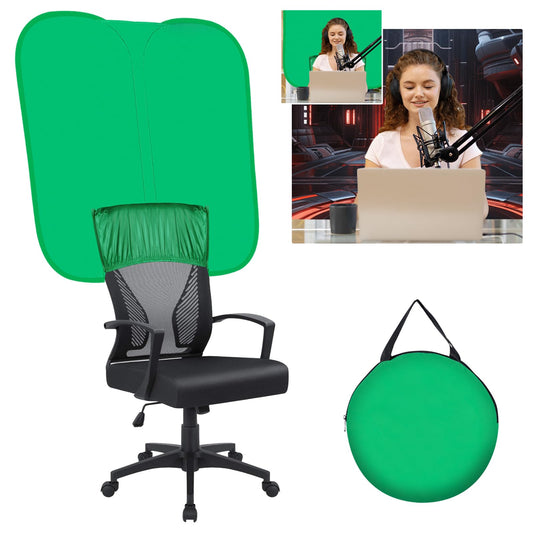 Green Screen Chair,Green Screen Background 40IN,Pop Up Portable Chromakey Backdrop with Stand,Collapsible Attachable Panel for Photo and Video Shooting, Live Streaming,Zoom,Gaming