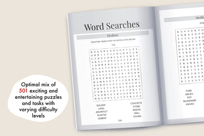 Memory Games for Seniors: A Large Print XXL Puzzle Activity Book with 501 Exciting and Funny Brain Exercises to Increase Cognitive Abilities [The Smart Senior Adult's Gift]