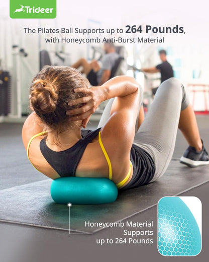 Trideer 9-Inch Pilates Ball with Exercise Guide for Core Strength, Yoga, Stability, Stretching & Physical Therapy