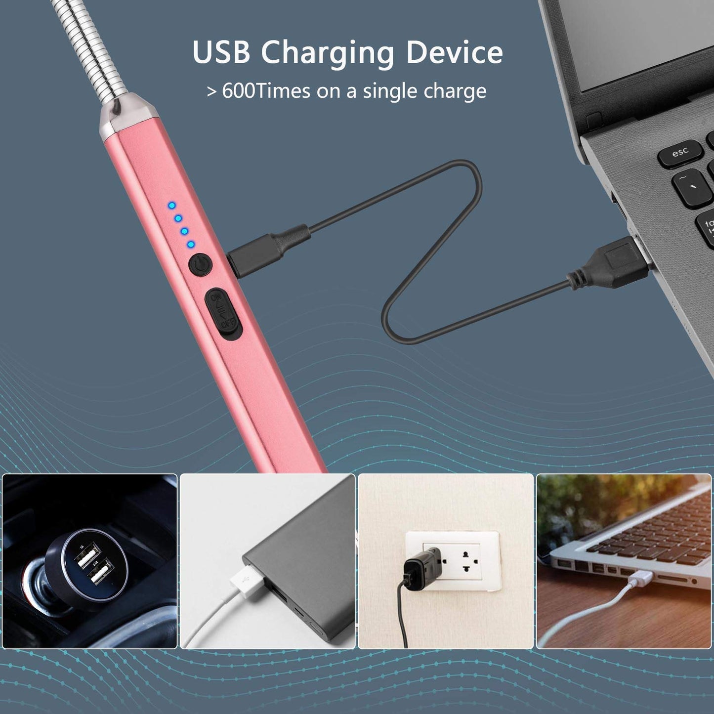 MEIRUBY Electric Candle Lighter Birthday Mother‘s Day Gifts for Mom from Daughter Son, USB Arc Rechargeable Windproof Long Lighter for Candle, Gift for Mom Women Men Wife Sister