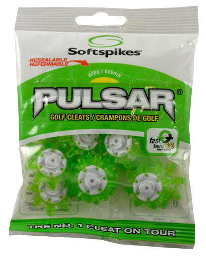 SOFTSPIKES Golf Spikes Fast Twist 3.0 Pulsar Cleats, Green, Clamshell US