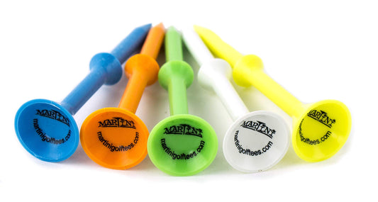 Martini Golf Tees DMT007 Durable Plastic Step-UP Tees (5 Pack), Assorted Colors, 3.25"