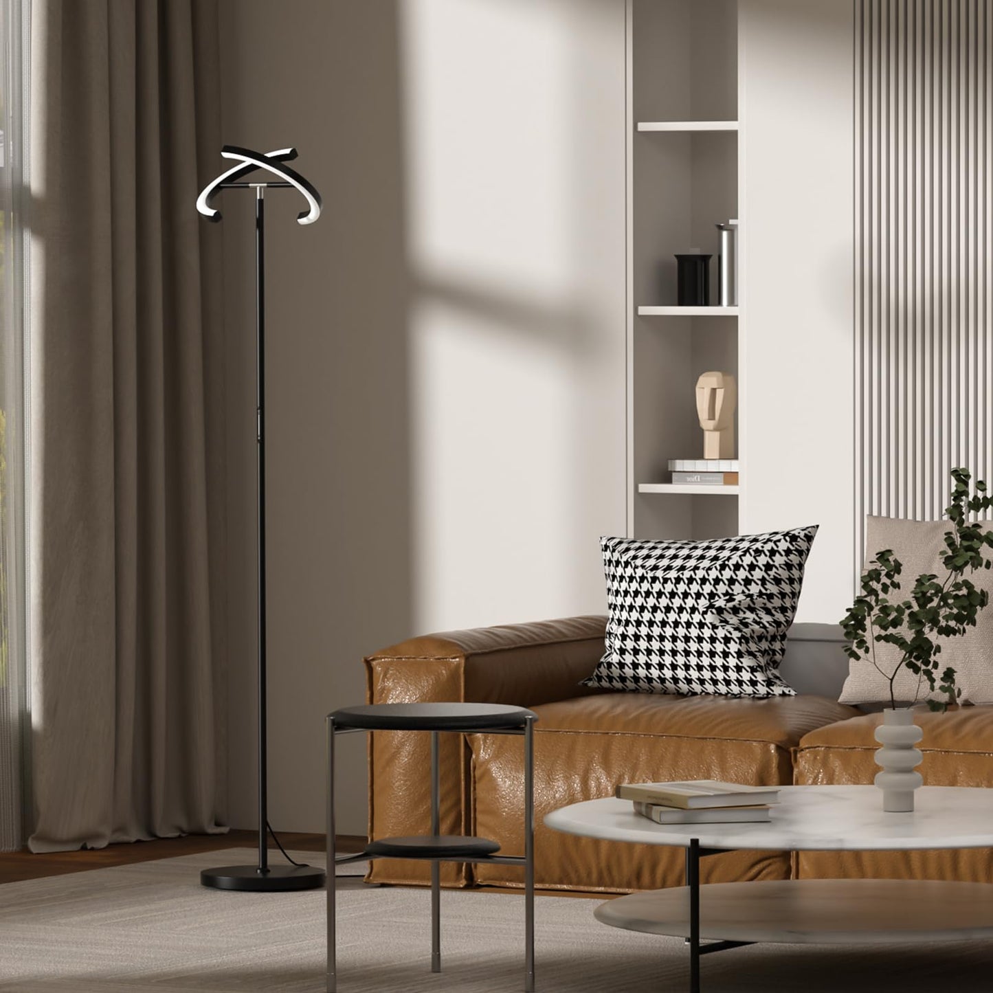 Floor Lamps for Living Room,SIBRILLE Modern Stepless Dimmable Standing Lamp 3000-6000K,22W LED Rotatable Reading Standing Light,Touch&Remote Control Uplighter Floor Lamp for Living Room Bedroom Office