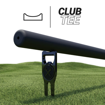 Blue Tees Golf 6-in-1 Premium Divot Tool & Ball Marker - Bottle Opener - Club Tee - Groove Cleaner - Putting Alignment - Designed to Be the Ultimate Tool for the Green - Black