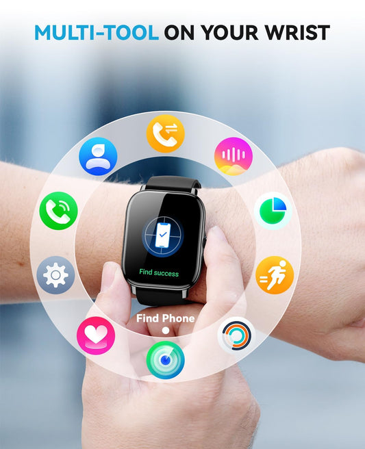 Smart Watch for Women Men- Answer/Make Call, 2025 IP68 Waterproof Fitness Step Sleep Tracker Watch with Monitor Activity Counter Smartwatch for Andriod iPhone iOS Samsung Compatible