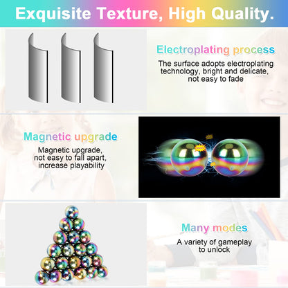 Moonhua 10Pcs Rainbow Hematite Magnetic Stone Kit, DIY Round Polished Magnets for Home Office Kitchen, Educational Science Kit for Wall Stickers, Building Gadgets for Gift
