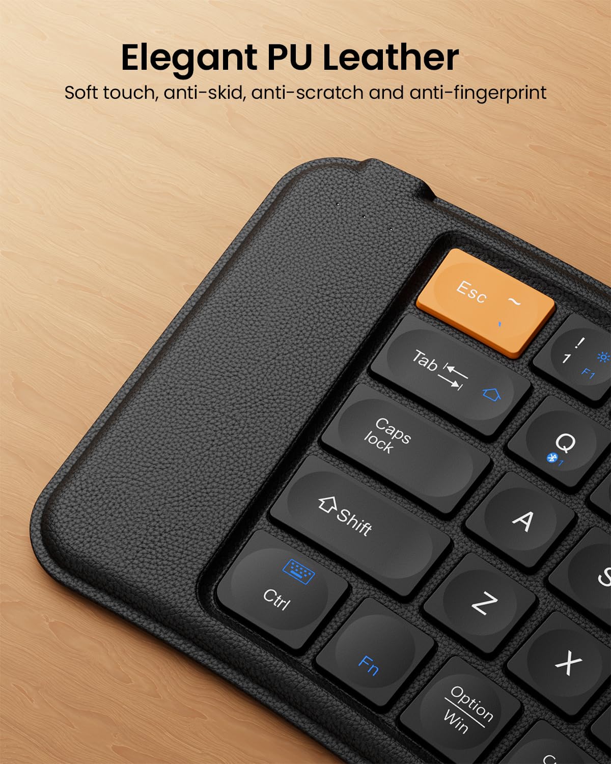 ProtoArc Ergonomic Foldable Keyboard, XK03 Split Folding Travel Bluetooth Keyboard, Ultra Slim, Portable for iPad, iPhone, Tablet, Laptop, PC