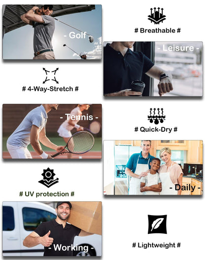 OYGSieg 6 Pack Mens Polo Shirts Performance Short Sleeve Golf Shirt Moisture Wicking Athletic Casual Collared T-Shirt SetB XL/02