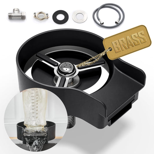 ZHIBAI Cup Washser for Sink Stainless Steel, Upgraded 10 360° High Pressure Jets Glass Rinser, Bottle Rinser for Rinse the Rim, Kitchen Sink Accessories, Sliver