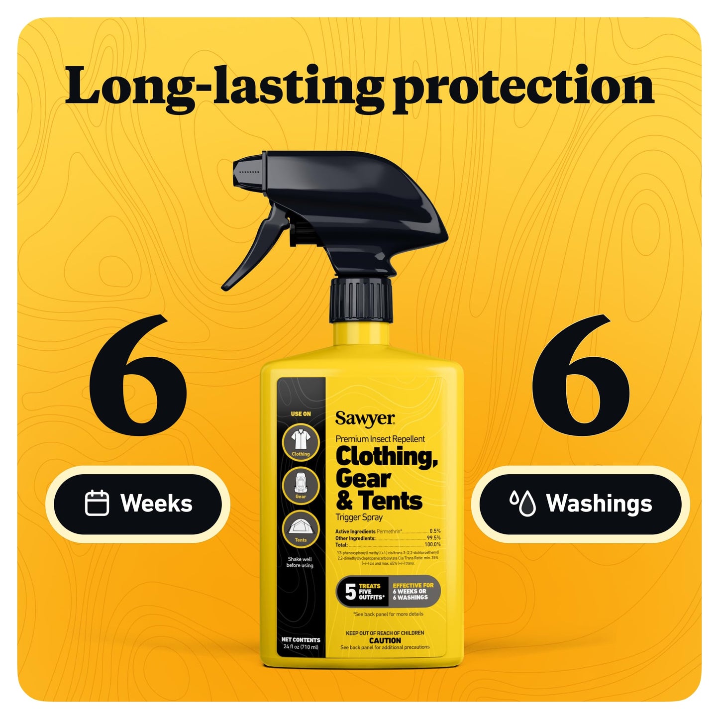 Sawyer Products SP657 Premium Permethrin Insect Repellent for Clothing, Gear & Tents, Trigger Spray, 24-Ounce