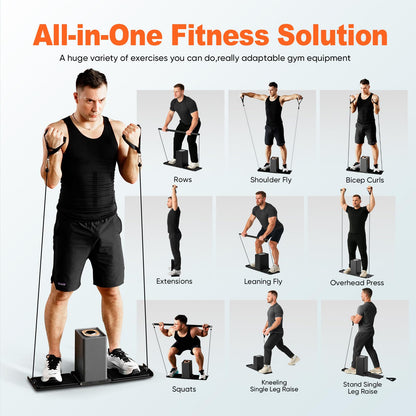 SR3 Pro Smart Home Gym Equipment ，Max 180lbs Resistance Portable Full Body Workout Cable Machine with Ambient Light,at Home Gym | All in One Gym for Travel | Foldable Gym & Home Exercise Equipment
