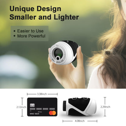 PEAKPULSE 1200 Yards Mini Range Finder Golf Rangefinder HDLCD 7X Magnification with Slope Laser Distance Rangefinder for Men Women Junior Rechargeable Flag Pole Locked with Vibration Angle Measurement