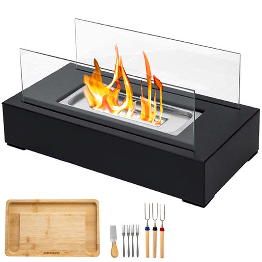 Tabletop Fire Pit with Smores Maker Kit Portable Indoor/Outdoor Mini Small Fireplace Table Top Decor Home Patio Balcony Backyard Gifts for Women Mom Her Wedding Mothers Day Housewarming Birthday Gift