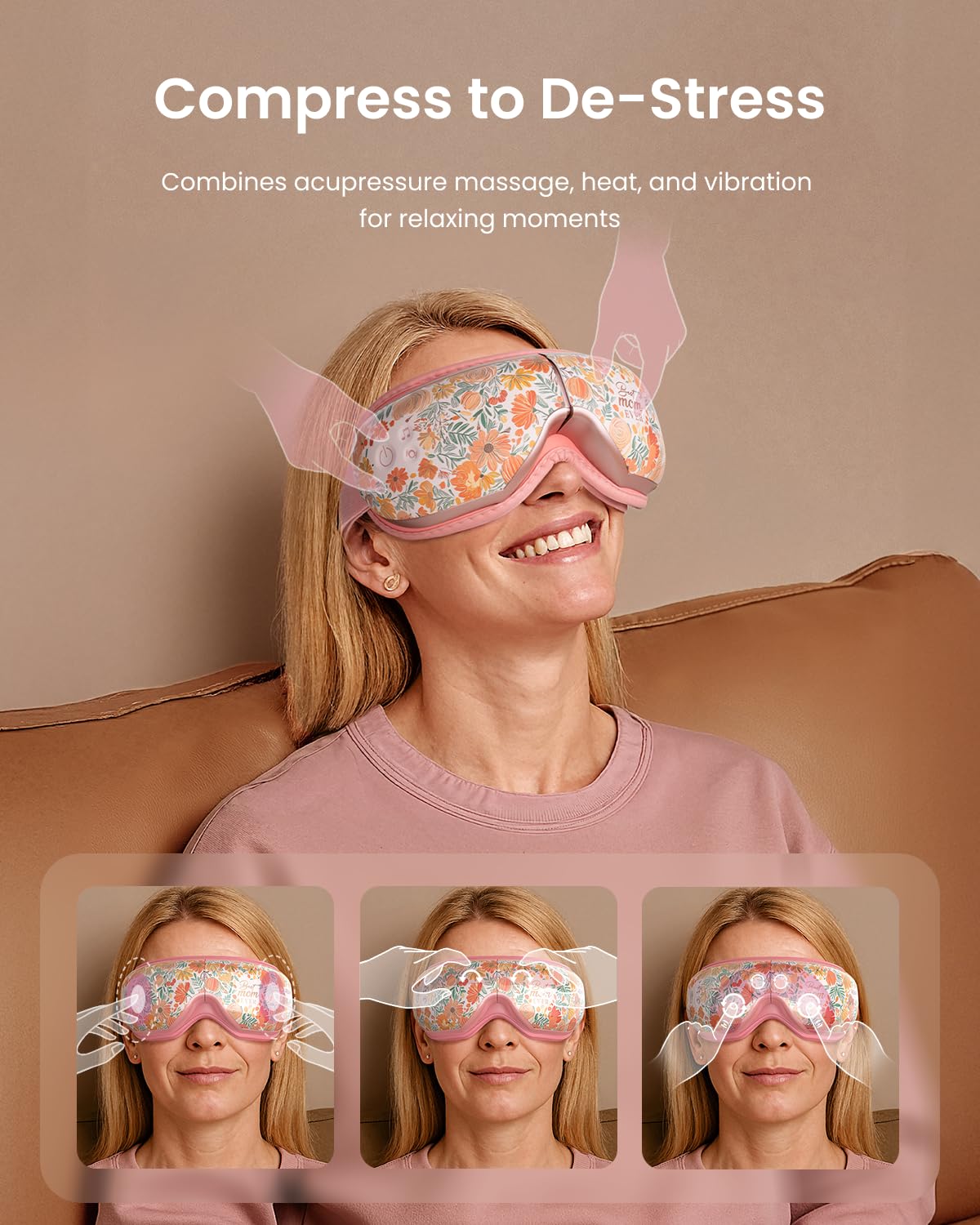 RENPHO Mothers Day Gifts for Mom, Eye Massager with Heat Birthday Gifts for Dad Women Men Her Him Eye Mask for Migraines, Eye Care, Migraine Relief