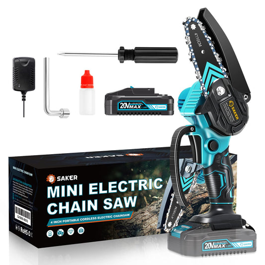 Saker Mini Chainsaw,Portable Electric Chainsaws Cordless,Handheld Chain Saw Pruning Shears Chain Saws for Tree Branches,Courtyard,Household and Garden Father's Day Gift for Men Dad Husband Women