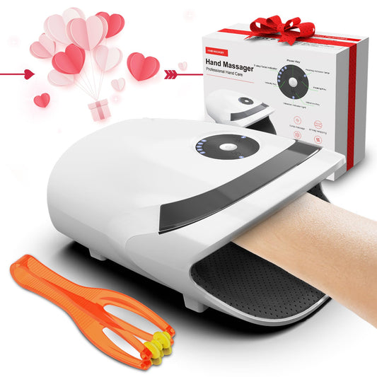 Mothers Day Gifts for mom - Hand Massager with Compression & Heating, Electric Hand Massager for Arthritis and Carpal Tunnel, Birthday Gifts for Women Men Mom Dad Boyfriend Grilfrend (White)