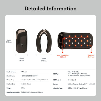 KAISAR Male Urinary Wearable Device Using red Light and Near-Infrared Light