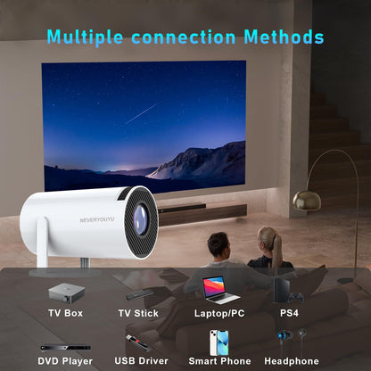 Arcade Vision Projector with Games Built in 36,000+ Retro Games, Gaming Video 2-IN-1 Projector 4K with 2 Wireless Controllers Gifts for Men/Teens/Kids