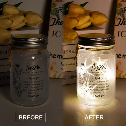 KUCHEY Mothers Day Gifts for Mom from Daughter Son, Mason Jar Night Lights, Birthday Gifts for Mom, Home Decorations Night