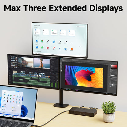 Dell WD19S 180W Docking Station, USB-C, 3 External Display, HDMI, Dual DP, Power Charge up to 130W + ITSPWR Bundle with HDMI 4K Cable + DP Cable+ Cleaning Cloth