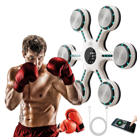 Music Boxing Machine, Smart Music Boxing Machine with Bluetooth, Home Wall-Mounted Training Gear, Boxing Training Punching Equipment with Gloves, Fitness and Reflex Improvement1