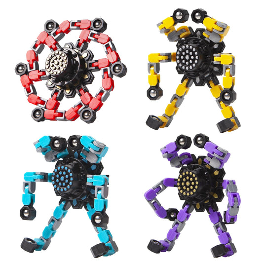 Gokeey Easter Basket Stuffers Transformable Fidget Spinners 4 Pcs for Kids and Adults Stress Relief Sensory Toys for Boys and Girls Fingertip Gyros for Party Favors Stocking Stuffers Bulk for Kids