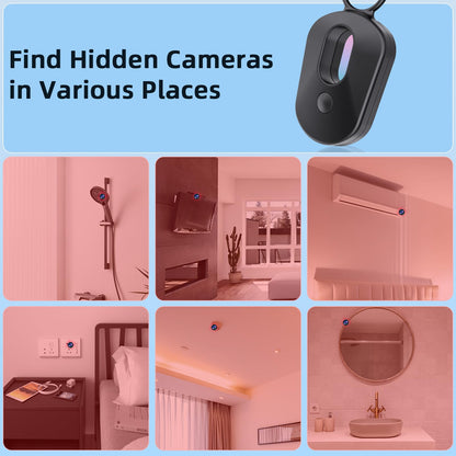 Hidden-Camera-Detectors [2025 Upgraded] Anti-Spy Anti-Bug Camera Detector Spy Camera Finder,720H Rechargeable Battery Infrared Scanning Portable for Travel,Hotel,Bathroom,Office,Car,AirBnb(1 Pack)